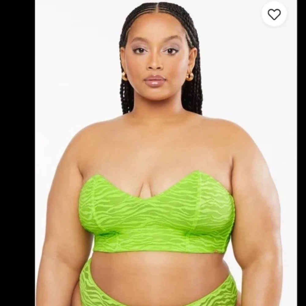 Savage x fenty All Over Me Lace Bandeau Bralette 1X Green Tiger Stripes